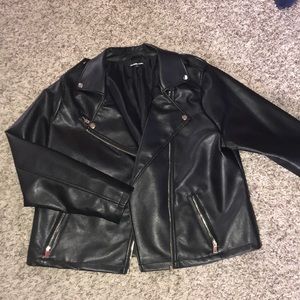 Black leather jacket